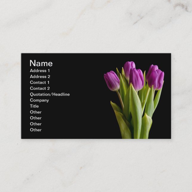 Carte De Visite Tulipes violettes (Devant)