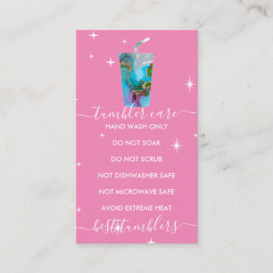 Carte De Visite Tumbler attention logo ombre marbel texture rose