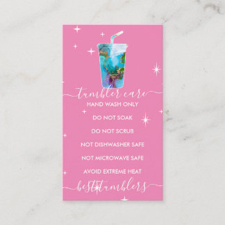 Carte De Visite Tumbler attention logo ombre marbel texture rose
