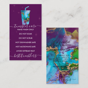 Carte De Visite Tumbler soin pourpre avec texture
