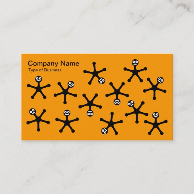 Carte De Visite Tumblers - Noir sur Orange FF9900 (Devant)