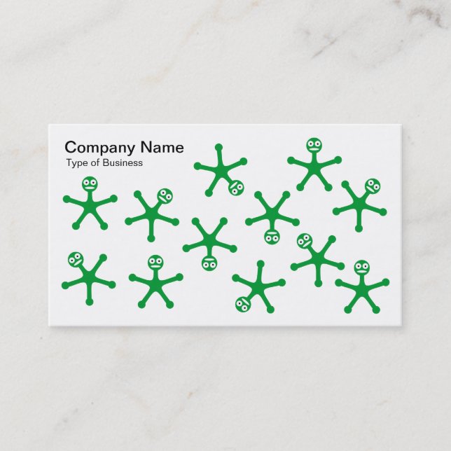 Carte De Visite Tumblers - Vert d'herbe sur blanc (Devant)