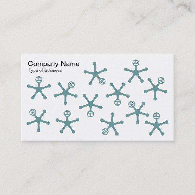 Carte De Visite Tumblers - Vert océan sur blanc (Devant)