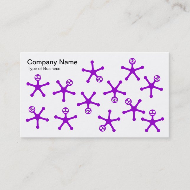 Carte De Visite Tumblers - Violet sur blanc (Devant)