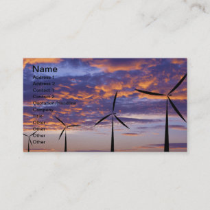 Carte De Visite Turbine au moulin à vent au coucher du soleil