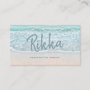 Carte De Visite Turquioise Ocean Sandy Beach Bijoux artisanaux