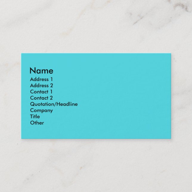 Carte De Visite Turquoise (Devant)