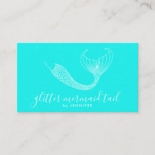 Carte De Visite Turquoise Aqua Blue Green Tail Mermaid