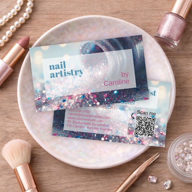 Carte De Visite Turquoise Aqua Blue Hot rose Parties scintillant o (Créateur téléchargé)