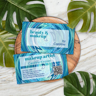 Carte De Visite Turquoise Aqua Blue Jade Green Motif d'art Abstrai