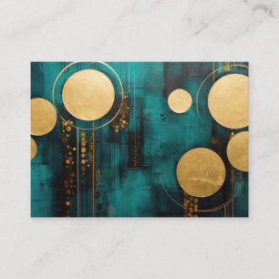 Carte De Visite Turquoise aux formes or