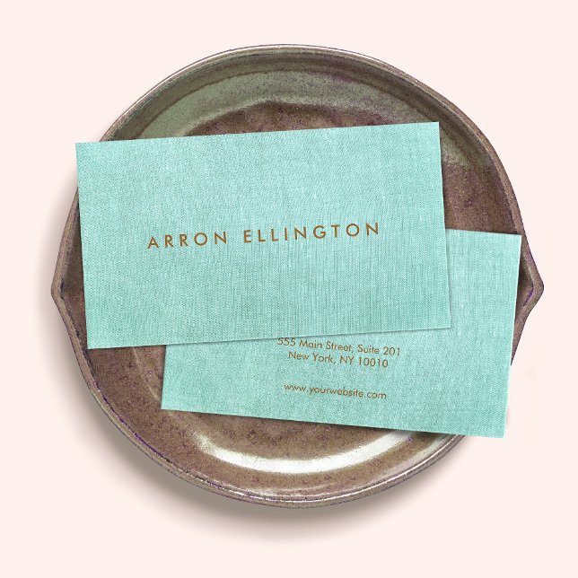 Carte De Visite Turquoise bleu minimaliste (Créateur téléchargé)