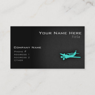 Carte De Visite Turquoise; Blue Green Petit avion
