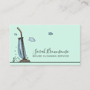 Carte De Visite Turquoise Blue Janitorial Services de nettoyage de