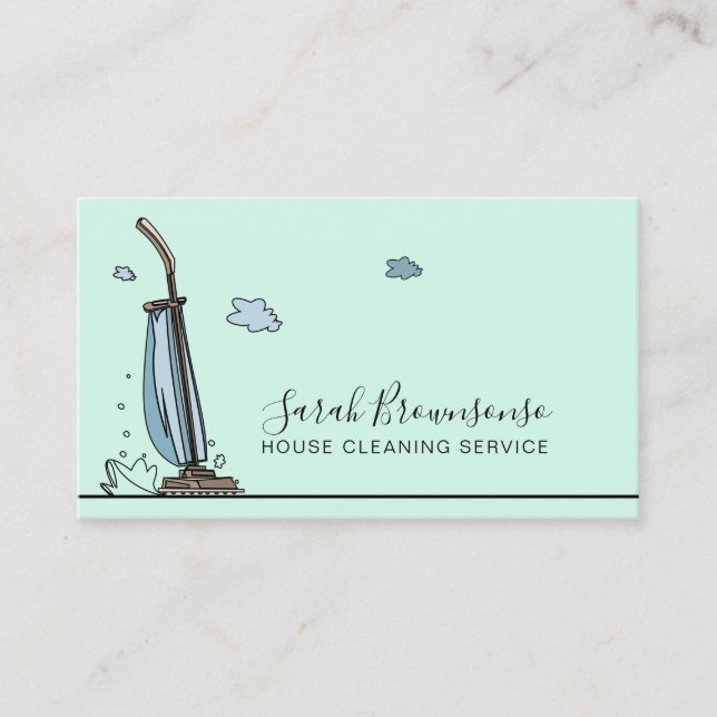 Carte De Visite Turquoise Blue Janitorial Services de nettoyage de (Devant)