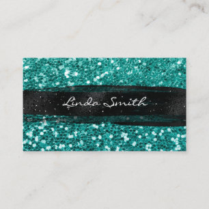 Carte De Visite Turquoise Confetti Parties scintillant Pinceau noi