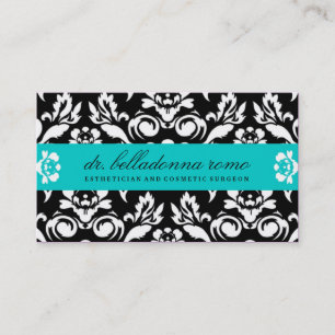 Carte De Visite Turquoise de damassé de 311 belladones