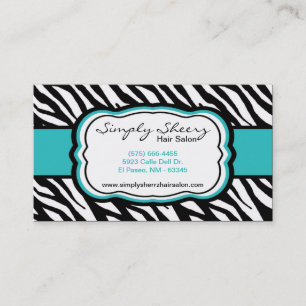 Carte de visite turquoise de salon de coiffure