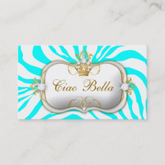 Carte De Visite turquoise de zèbre de 311-Ciao Bella