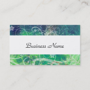 Carte De Visite Turquoise d'Ombre classique et élégante en vert