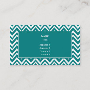 Carte De Visite Turquoise et blanc Motif Chevron