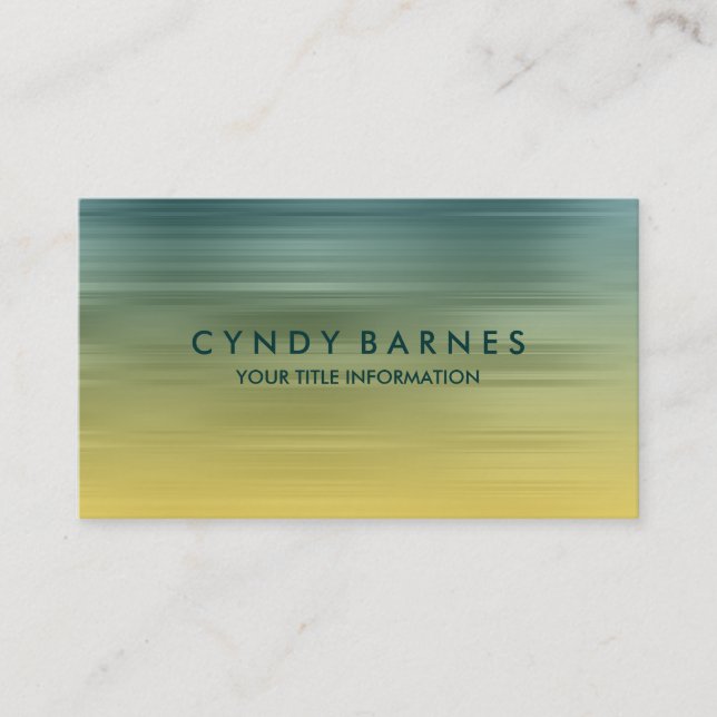 Carte de visite turquoise et Jaune (Devant)