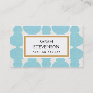 Carte De Visite Turquoise FAUX Linen Fashion Boutique et Salon