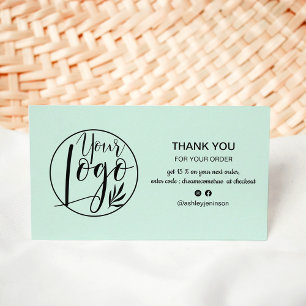 Carte De Visite Turquoise logo minimaliste menthe moderne commande