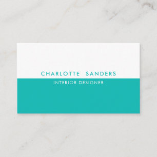 Carte De Visite Turquoise luxe minimaliste chic