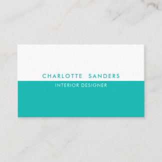 Carte De Visite Turquoise luxe minimaliste chic