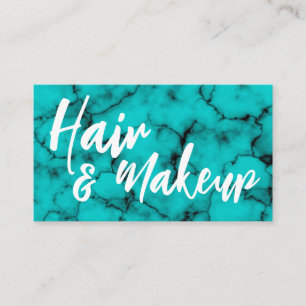 Carte De Visite Turquoise Marble Hair and Make Up Small Business 