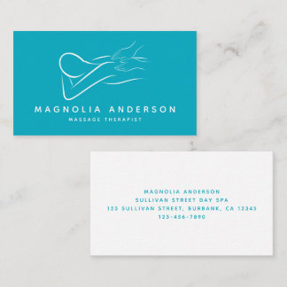 Carte De Visite Turquoise minimaliste moderne | Massage