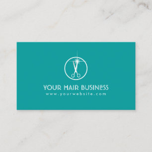 Carte de visite turquoise moderne de salon de