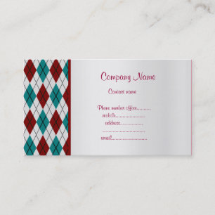 CARTE DE VISITE TURQUOISE MODERNE DIAMOND ROUGE