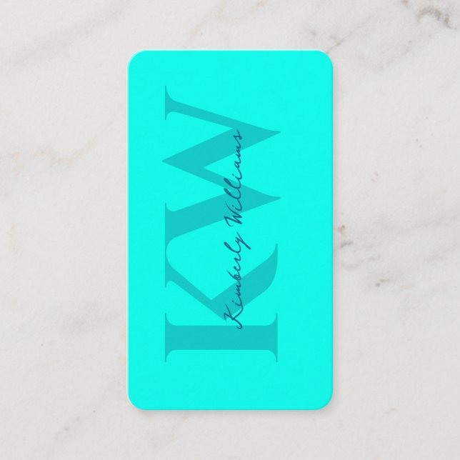 Carte de visite Turquoise - Moderne & Frais (Devant)