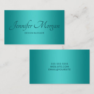 Carte De Visite Turquoise Moyen Turquoise Élégant Ombre