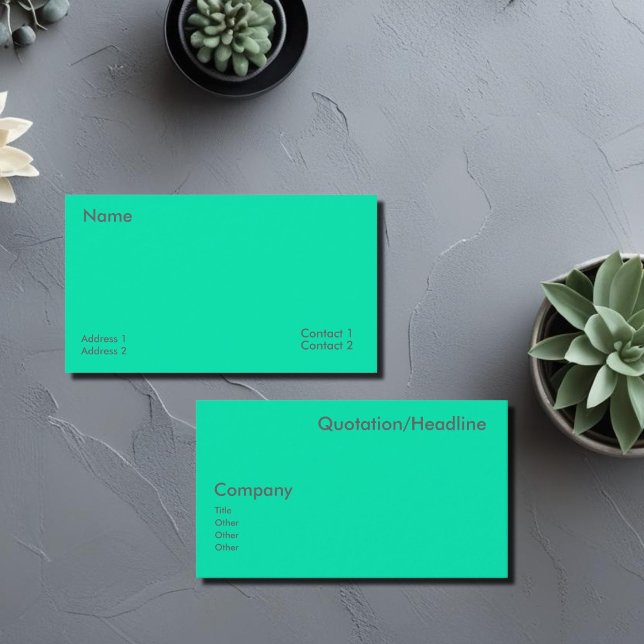 Carte De Visite Turquoise Néon (Créateur téléchargé)