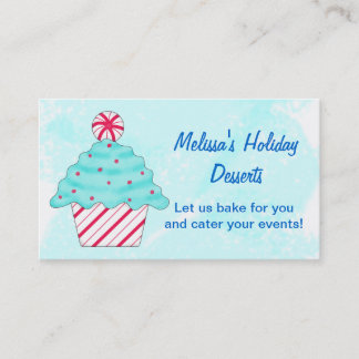 Carte De Visite Turquoise, Peppermenthe Chrismas Cupcake Baking