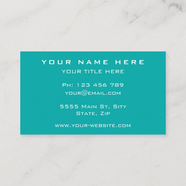 Carte de visite Turquoise personnalisé avec logo (Dos)