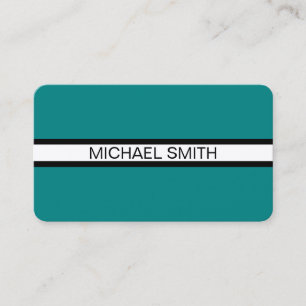 Carte De Visite Turquoise professionnel élégant moderne noir blanc