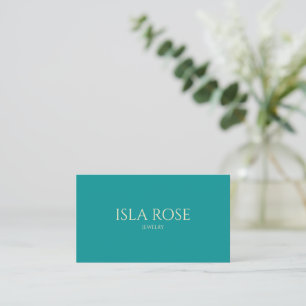 Carte De Visite Turquoise profond minimaliste et crème