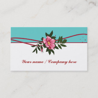 Carte de visite turquoise rose rose sauvage