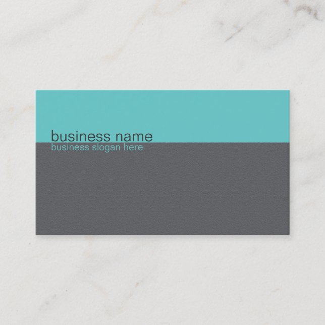 Carte De Visite Turquoise simple élégante simple/rayure grise (Devant)
