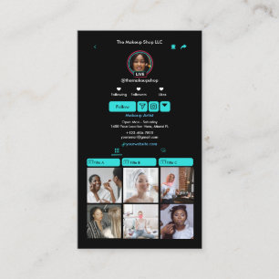 Carte De Visite Turquoise TikTok Social Media QR Code