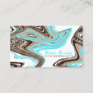 Carte De Visite turquoises et coups de chocolat