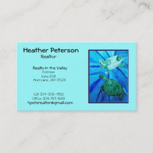 Carte De Visite turtle2, Heather Peterson, agent immobilier, objet