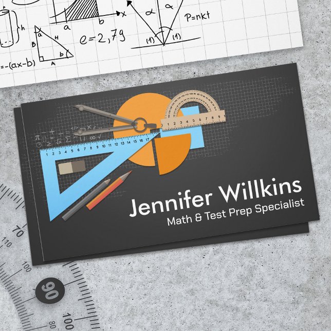 Carte De Visite Tuteur privé en mathématiques - Enseignant en math (Créateur téléchargé)