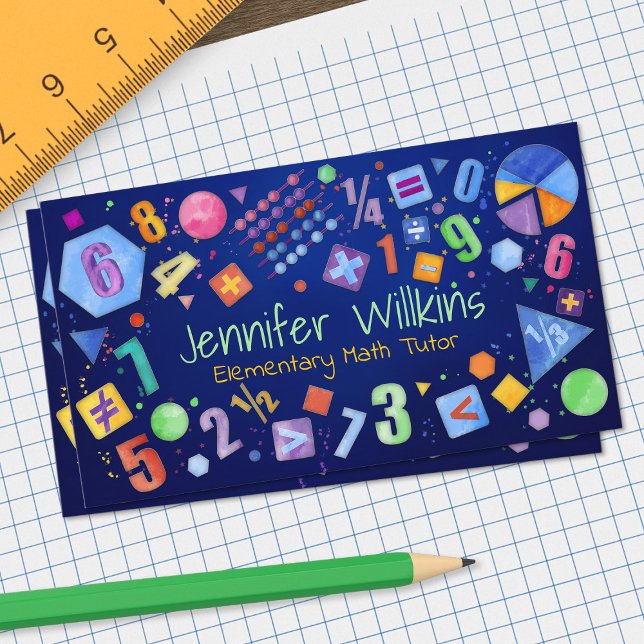 Carte De Visite Tuteur privé en mathématiques - Premières notes, é (Créateur téléchargé)