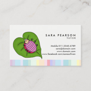Carte De Visite Tuteur Tuteur Tutorat Cartoon Ladybug