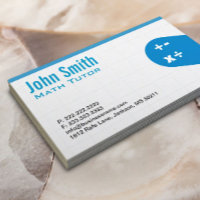 Carte de visite Tutor math bleu moderne